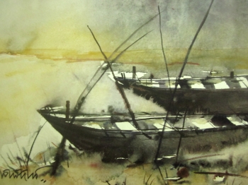  painting titled Boats