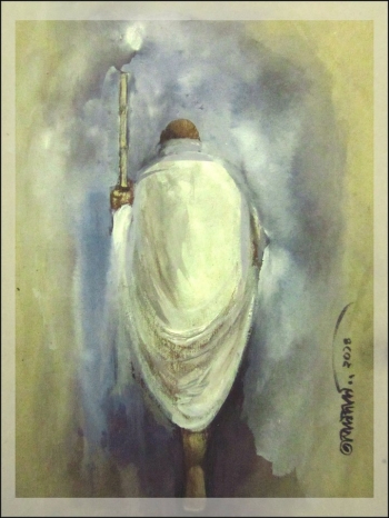  painting titled Gandhi