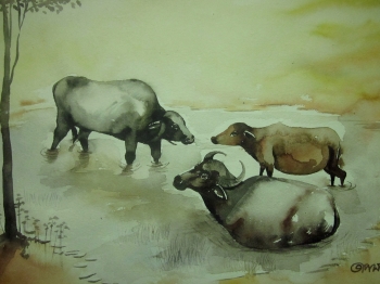  painting titled Buffalo