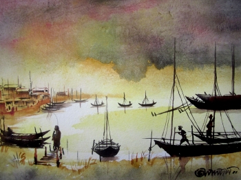  painting titled Wharf