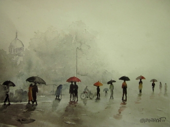 painting titled Monsoon rains
