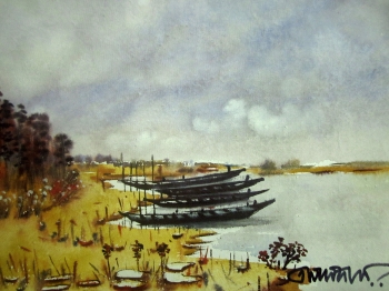  painting titled Riverfront