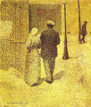  painting titled Man and Woman in the Street