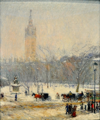  painting titled Snowstorm, Madison Square