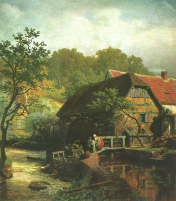  painting titled Watermill in Westphalia