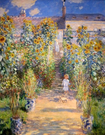  painting titled The Artist\'s Garden at Vtheuil 