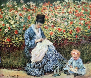  painting titled Camile Monet and a child