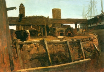  painting titled Boat at the Dock