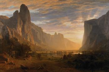  painting titled Looking Down Yosemite Valley