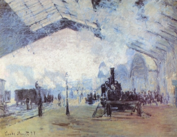  painting titled Bahnhof Saint Lazare in Paris