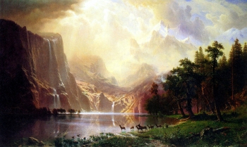  painting titled Among the Sierra Nevada Mountains, California