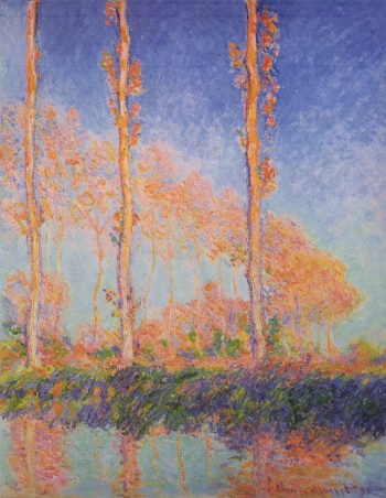  painting titled Poplars (Autumn)