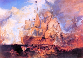  painting titled Battle of Trafalgar II