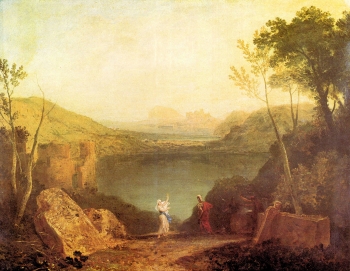  painting titled Aeneas and  Cybelle at Lake Avernus