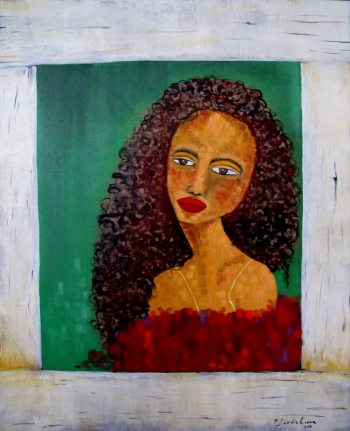 painting titled Mulata na Janela