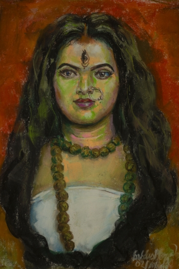 Pastel Soft Pastel drawing on pastel paper  painting titled Yogini