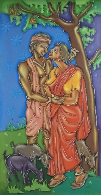Acrylic on canvas  painting titled Silent Whisper 