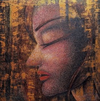 Mixed media on Canvas  painting titled Introspection 