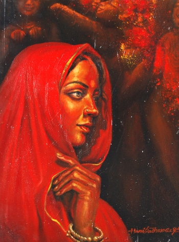 Acrylic & Oil on canvas painting titled Divine