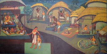 Watercolor on Markin Cloth on Masonite Board painting titled Artist Ramakrishna II