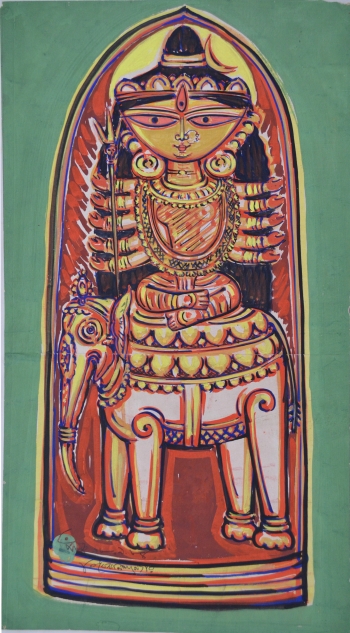 Water Color on Drawing Sheet, Unframed painting titled Gajagamini