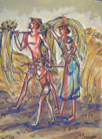Watercolor on Poster Paper painting titled Harvest