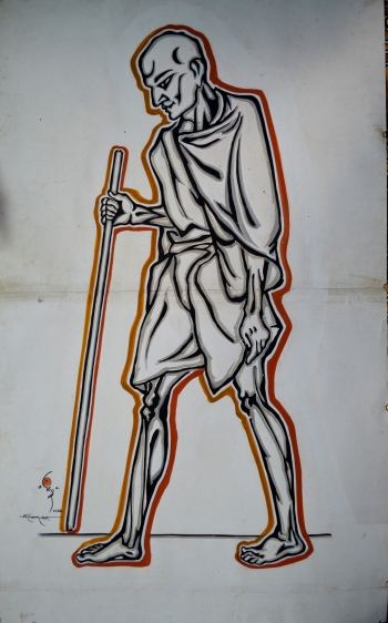 Watercolor on Poster Paper, Unframed painting titled Gandhi