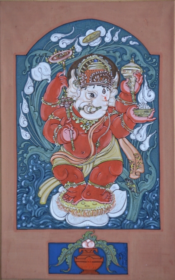 Watercolor on Poster Paper painting titled Ganesha