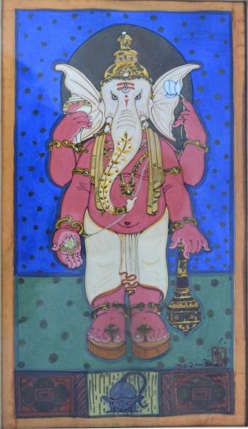 Water Color on Drawing Sheet painting titled Siddhidata Ganesh