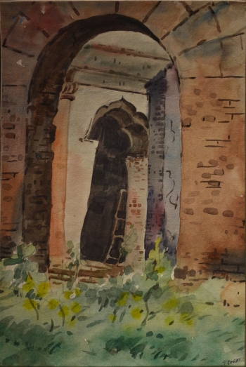 Watercolor on Poster Paper painting titled Palace Gates