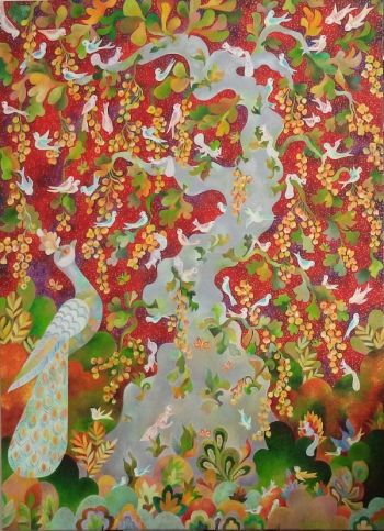Oil on Canvas painting titled Kalpataru, the Tree of Life