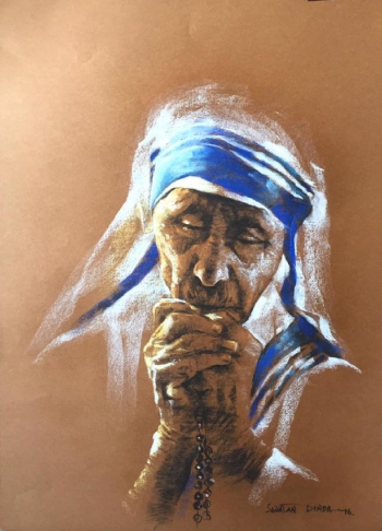 Soft Pastel on Paper painting titled Prayers of Peace