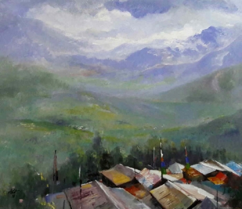 Acrylic on Canvas painting titled The View from My Window