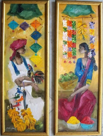 oil on canvas painting titled A badami couple I