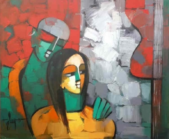 arcylic on canvas painting titled The bliss of love
