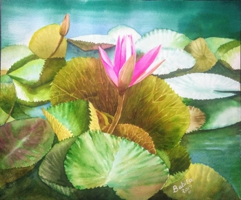 Watercolor on paper painting titled New Blossom