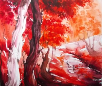 Watercolour on paper painting titled A Season of Blossoms II