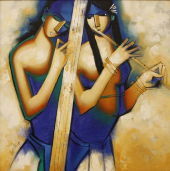 Arcylic on canvas painting titled The melody of love