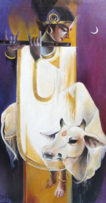 Oil & Acrylic on Canvas painting titled A Luminous Divinity