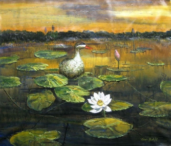 Acrylic on Canvas painting titled A Calm Paradise