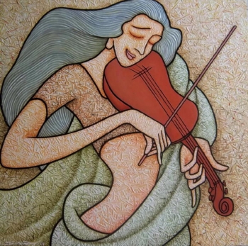 Acrylic on Canvas painting titled The Music of Love