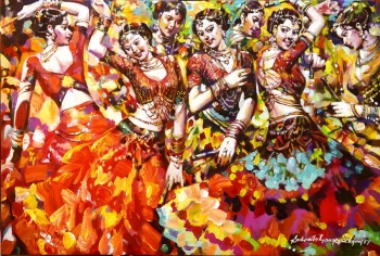 Acrylic on Canvas painting titled The Dance of Joy