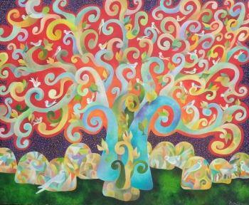 Oil on Canvas painting titled The Wishing Tree