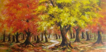 Acrylic on Canvas painting titled The Forest in Autumn