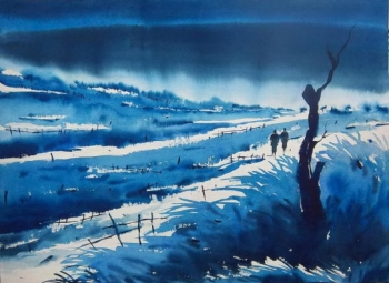Watercolour on paper painting titled Tranquil Vistas II