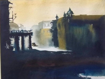 Watercolour on Paper painting titled The Old City