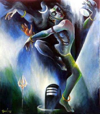 Oil & Acrylic on Canvas painting titled The Divine Dance II