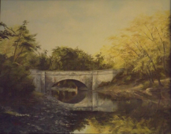 Acrylic on Canvas painting titled C & O Canal Little Orleans, Maryland