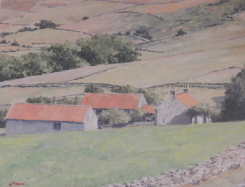 Acrylic on Illustration Board painting titled Farndale - North York Moors
