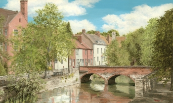 Acrylic on Illustration Board painting titled Abingdon - Oxfordshire - England